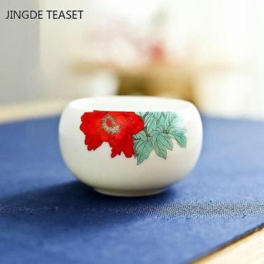 Imagem de Xícaras de chá de café porcelana branca kung fu xícara de chá artesana