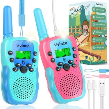 Imagem de Walkie Talkies recarregáveis Vvinca para crianças de 3 a 12 anos, 2 pa