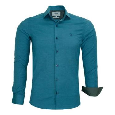 Imagem de Camisa Social Amil Manga Longa Tecido Misto Elastano Passa Fácil 1872,