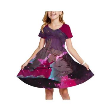 Imagem de Vestido Infantil Leve Com Estampa De Desenho Animado, Moda De Verão, V