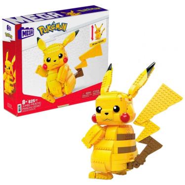 Imagem de Conjunto de Blocos de Montar MEGA Pokémon Jumbo Pikachu com 806 Peças Articulado 30 cm