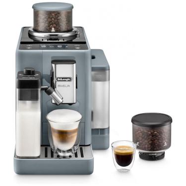Imagem de Máquina de Café Espresso Automática De`Longhi Rivelia Cinza Pebble Moedor Integrado Espumador 120V