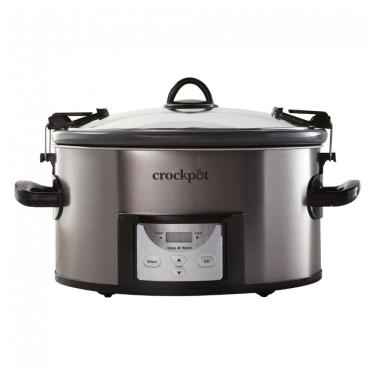 Imagem de Panela de Cozimento Lento Programável Crock-Pot 6,62 litros com Revestimento Cerâmico Antiaderente e Design em Aço Inoxidável