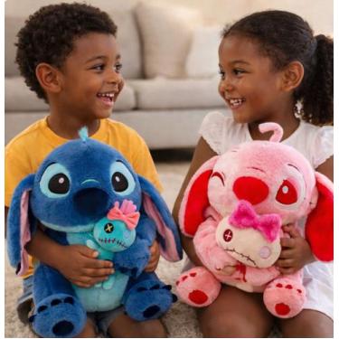 Imagem de Pelúcia Lilo Stitch Com Boneca Xepa Gigante Azul Rosa Infantil Juvenil