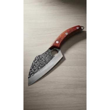 Imagem de Faca Artesanal Aço Inox 17cm Lâmina Cabo Madeira - Congratulations Sto