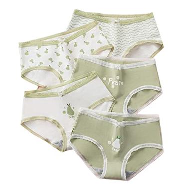 Imagem de SINMIUANIME Calcinha feminina com estampa de anime, roupa íntima respirável de algodão, lingerie sexy, cosplay, pacote com 5, Estampa de pêra, G