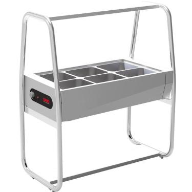 Imagem de Buffet Térmico Aquecido Inox 6 Cubas com Tampa 127v BF611 Prata