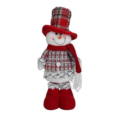 Imagem de Estatueta de Boneco de Neve Retrátil Sluffs, Decoração de Natal em Flanela, 12cm, para Mesa e Prateleira