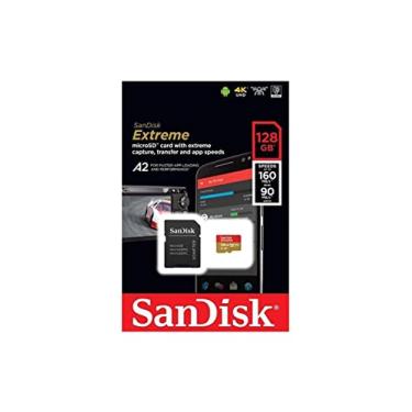 Imagem de SanDisk Cartão de memória Extreme MicroSDXC UHS-I, 128 GB para jogos móveis, Nintendo Switch, GoPro Hero - C10, U3, V30, 4K, A2, cartão MicroSD SDXC - SDSQXA1-128G-GN6MA, Preto