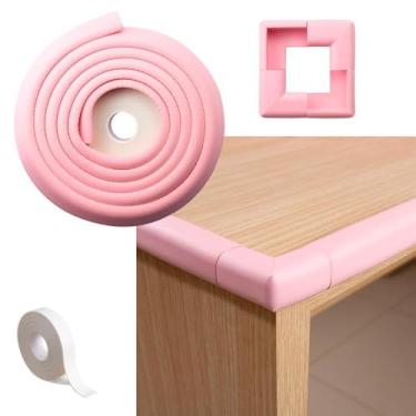 Imagem de Protetor de Quina e Borda Almofadados para Mesa, Segurança Doméstica, Proteção Infantil, cor rosa, Comtac Kids 1281