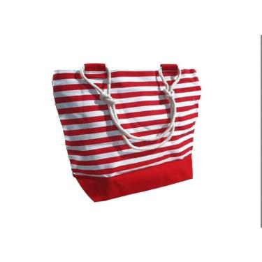 Imagem de Mochila de praia, moda genérica, estampa de acampamento, vermelha