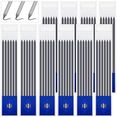 Imagem de Conjunto de 60 refis de lápis de carpinteiro sólido de 2,8 mm para carpinteiro, marcador, lapiseira para escrever, desenhar, rascunho (preto)