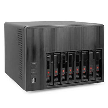 Imagem de AUDHEID Gabinete NAS K7 com 8 baias, compatível com placas-mãe Micro-ATX e Mini-ITX, 3 ventoinhas, 8 bandejas para discos de 2,5"/3,5", servidor de armazenamento em rede para uso doméstico (sem