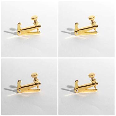 Imagem de MI&VI Sintonizadores finos de violino - Ajustadores de aço inoxidável, ouro, 4 peças (tamanho 1/2-1/4)