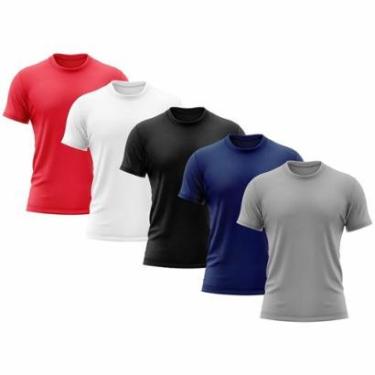 Imagem de Kit 5 Camiseta Masculina Manga Curta Dry Proteção Solar UV Térmica Academia Esporte Camisetas-Masculino