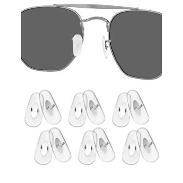 Imagem de 6 pares de almofadas de nariz de substituição para óculos de sol Ray-Ban Aviator RB3025 RB3026 RB3044 RB3261 RB3483 Clubmaster RB3016 - Transparente