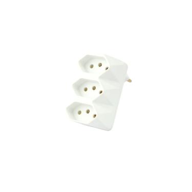 Imagem de Adaptador Multiplicador 2P+T - T de 1 Para 3 Tomadas