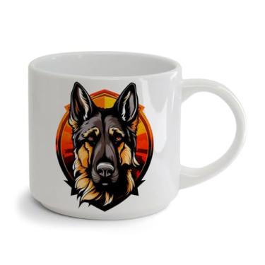 Imagem de Xícara Bucks Porcelana 450ML Cachorro pastor alemão