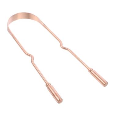 Imagem de minkissy 1 Peça Raspador De Língua De Cobre Raspador De Língua Língua Limpeza Pinças Limpiador Para Tongur Raspadores De Boca Língua Escova De Dentes Raspar Para