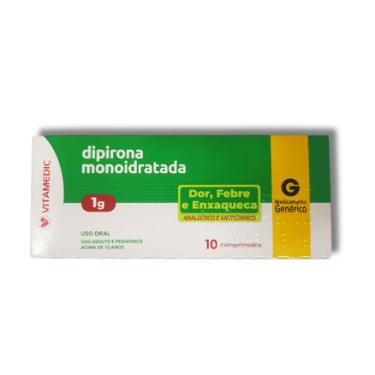 Imagem de Dipirona Monoidratada 1g 10 comprimidos genérico Vitamedic Vitamedic