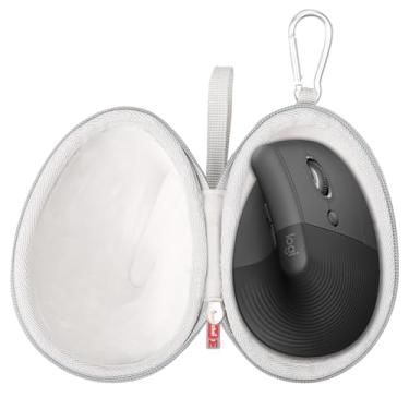 Imagem de Mchoi Estojo de transporte à prova de choque adequado para mouse ergonômico vertical Logitech Lift, estojo de armazenamento Protable, apenas capa, cinza