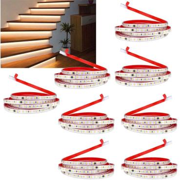 Imagem de Fita de Led 3000K SMD 127V 3 Metros Fita Dupla Face Kit 8 Unidades Plug Conector Perfil Gesso Sanca Espelho Jardim Escada Iluminaçao