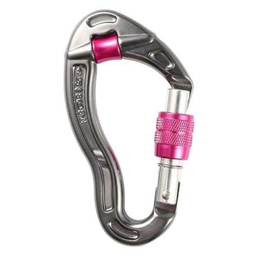Imagem de Almencla Mosquetão de escalada, mosquetão de travamento, resistente, 25kn, montanhismo, para rapel, segurança, animais de estimação, caminhadas, Rosa vermelha