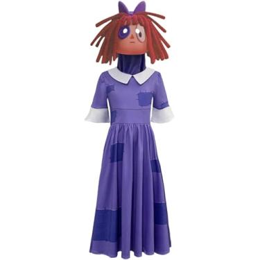 Imagem de Fantasia infantil de circo digital para adultos, cosplay de desenho animado Ragatha, roupas de circo digital, vestido de festa