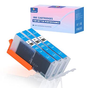 Imagem de NEXTPAGE Cartuchos de tinta ciano CLI 281 de substituição para Canon 281 CLI-281 XXL CLI281XXL para impressora Pixma TR8620 TR8620a TR8520 TR7520 TS9120 TS6320 TS6120 TS6220 (CLI281C 3 Pacote)