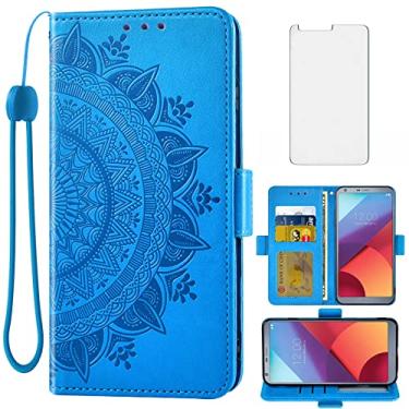 Imagem de Asuwish Capa carteira compatível com LG G6, protetor de tela de vidro temperado, suporte para cartão de crédito, alça de pulso, capa de celular para LGG6 ThinQ LG6 Thin Q G 6 Plus G6+ 6G VS988 H872