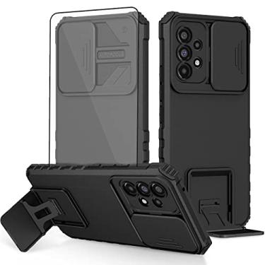 Imagem de Asuwish Capa de celular para Samsung Galaxy A53 5G 2022 com protetor de tela de vidro temperado e capa de câmera deslizante com suporte, suporte fino, célula protetora Gaxaly A53 G5 Galaxies 53A SM