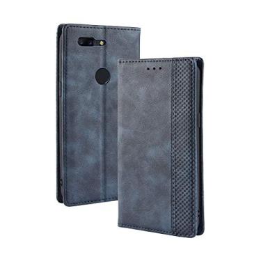 Imagem de Capa para OnePlus 5T, capa flip carteira de couro para OnePlus 5T, capa magnética retrô para celular, capa carteira de telefone com compartimentos para cartões