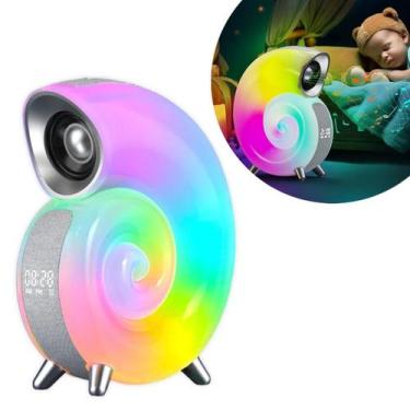 Imagem de Caixa De Som Bluetooth Relógio Luminária Led Caracol - Shop Mix