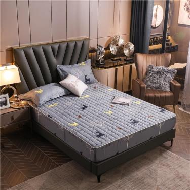 Imagem de Lençóis justos duplos, grossos, de cor sólida, acolchoados, lençóis justos, quarto infantil, desenho animado, estampa de anime, fronha, coelho, 150 x 200 cm (3 unidades)