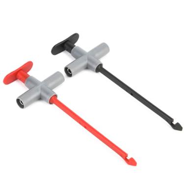 Imagem de Clipes de Teste de Multímetro, 2 Peças de Cabos de Teste de Aço Inoxidável 1000V 20A Clipe de Teste de Reparo de Carro para Multímetro, Vermelho e Preto