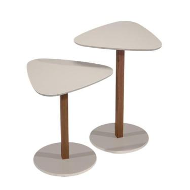 Imagem de Mesa Mesinha Centro Lateral Organica 2 Un MDF Madeira Novas - B&A BENT