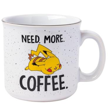 Imagem de Silver Buffalo Caneca de cerâmica Pokemon Pikachu Need More Coffee, 590 ml