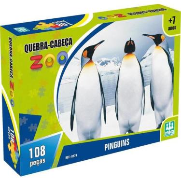 Imagem de Quebra Cabeça Pinguins 108 Peças Para Crianças Nig Brinquedos