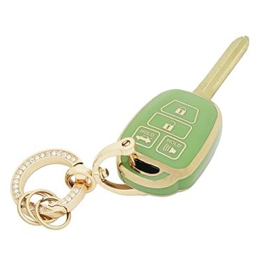 Imagem de Capa de chave para Toyota com chaveiro macio TPU para chave de carro protetor compatível com Camry Corolla RAV4 Highlander Avalon Corolla iM Venza Yaris (verde)