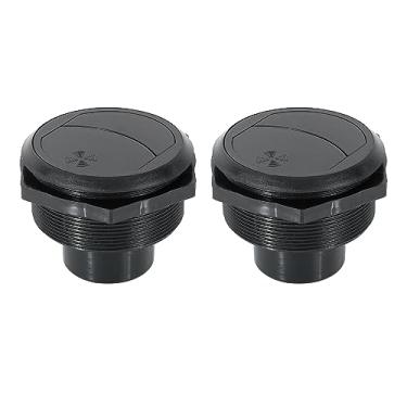 Imagem de X AUTOHAUX 2 peças de 63 mm universal redondo preto defletor de ventilação de ar condicionado com veneziana para ônibus RV