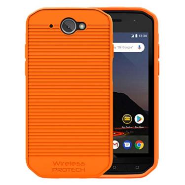Imagem de Wireless PROTECH Capa compatível com CAT S48C. Capa fina flexível e robusta com proteção contra quedas (laranja)