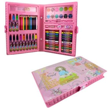 Imagem de Estojo Maleta de Pintura Rosa para Pintura Infantil 68 Peças - Oceano