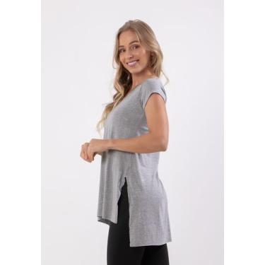 Imagem de Blusa Feminina Tapa Bumbum Sobre Legging Longa Fitness Academia Treino