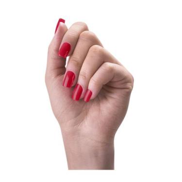 Imagem de Unha Postiça Vermelho Com 24 unidades Quadrada Media Dompel com cola