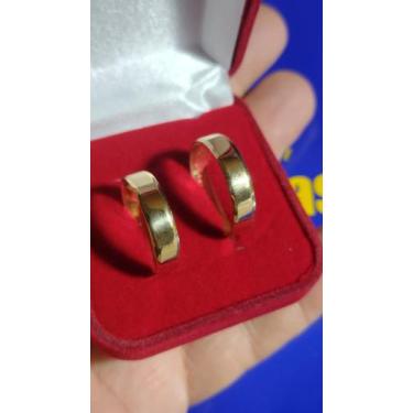 Imagem de Alianças Par Casamento Ouro 18 Kilates 8 Gramas Boleadas Com Kina 7 mm