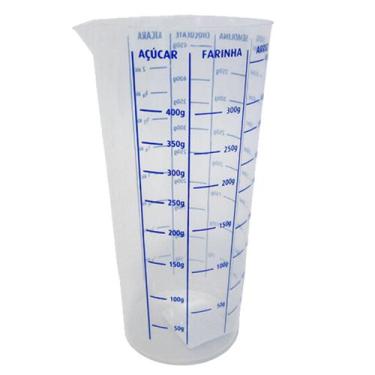 Imagem de Copo Medida Graduado Plástico 500 Ml Receitas Medidor Porção Cor Trans