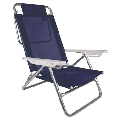 Imagem de Cadeira Reclinável Alumínio 6P Fashion Azul Marinho
