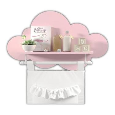 Imagem de Prateleira Nuvem Varão Porta Fraudas Bebê Quadros Decorativo - Criativ