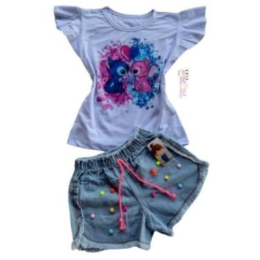 Imagem de Conjunto jeans Desenhos Stitch  - MC MODA KIDS, Stitch 02, M veste de 