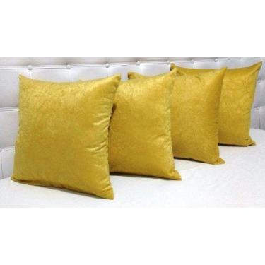 Imagem de Kit 4 Capas De Almofadas Decorativas Sued Lisas 45x45 Lindas - INGRID 